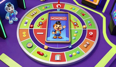 Monopoly Live Evolution Game Show mit 3D-Bonusbrett im Cyberpunk-Studio