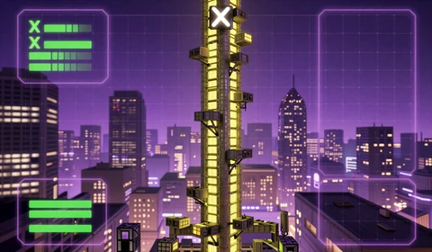 Tower X Smart Soft Crash Game mit Turmkletter-Mechanik im HUD