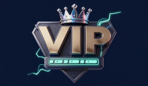 VIP Volt Top Tier Badge mit maximalen Voltage-Bars und Hologramm-Krone