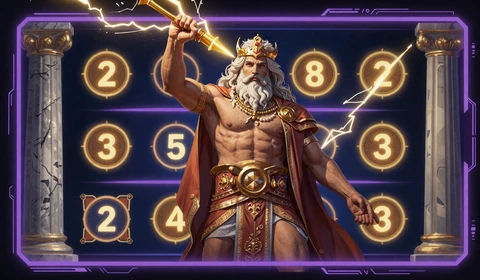 Gates of Olympus Slot-Artwork mit Zeus und Multiplikator-Symbolen