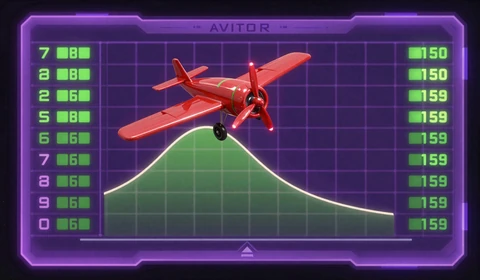 Aviator Crash Game mit rotem Flieger und Multiplikator-Kurve im HUD