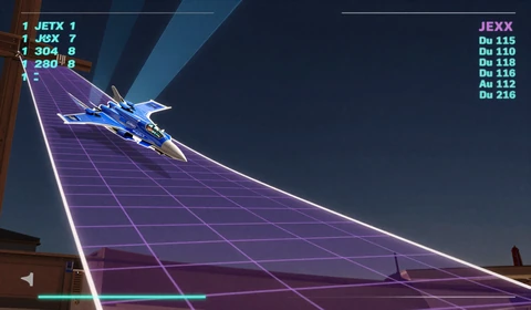 JetX Smartsoft Crash Game mit blauem D&uuml;senjet und Multiplikator-Kurve